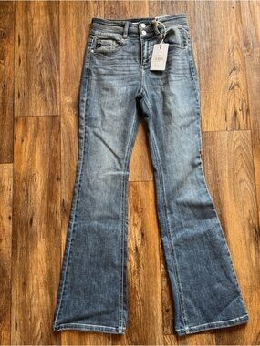 KanCan Women's Denim Flare Jeans - Medium Blue Wash